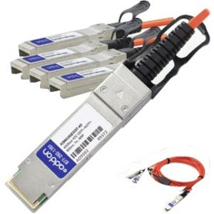 AddOn Finisar FCBN510QE2C07 Compatible TAA Compliant 40GBase-AOC QSFP+ to 4xSFP+ Direct Attach Cable (850nm, MMF, 7m) - FCBN510QE2C07-AO