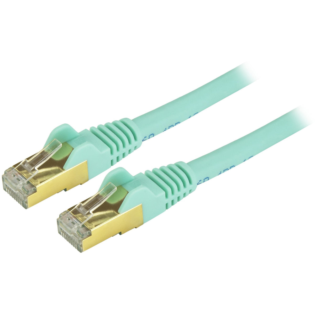 StarTech.com 3ft CAT6a Ethernet Cable - 10 Gigabit Category 6a Shielded Snagless 100W PoE Patch Cord - 10GbE Aqua UL Certified Wiring/TIA - C6ASPAT3AQ