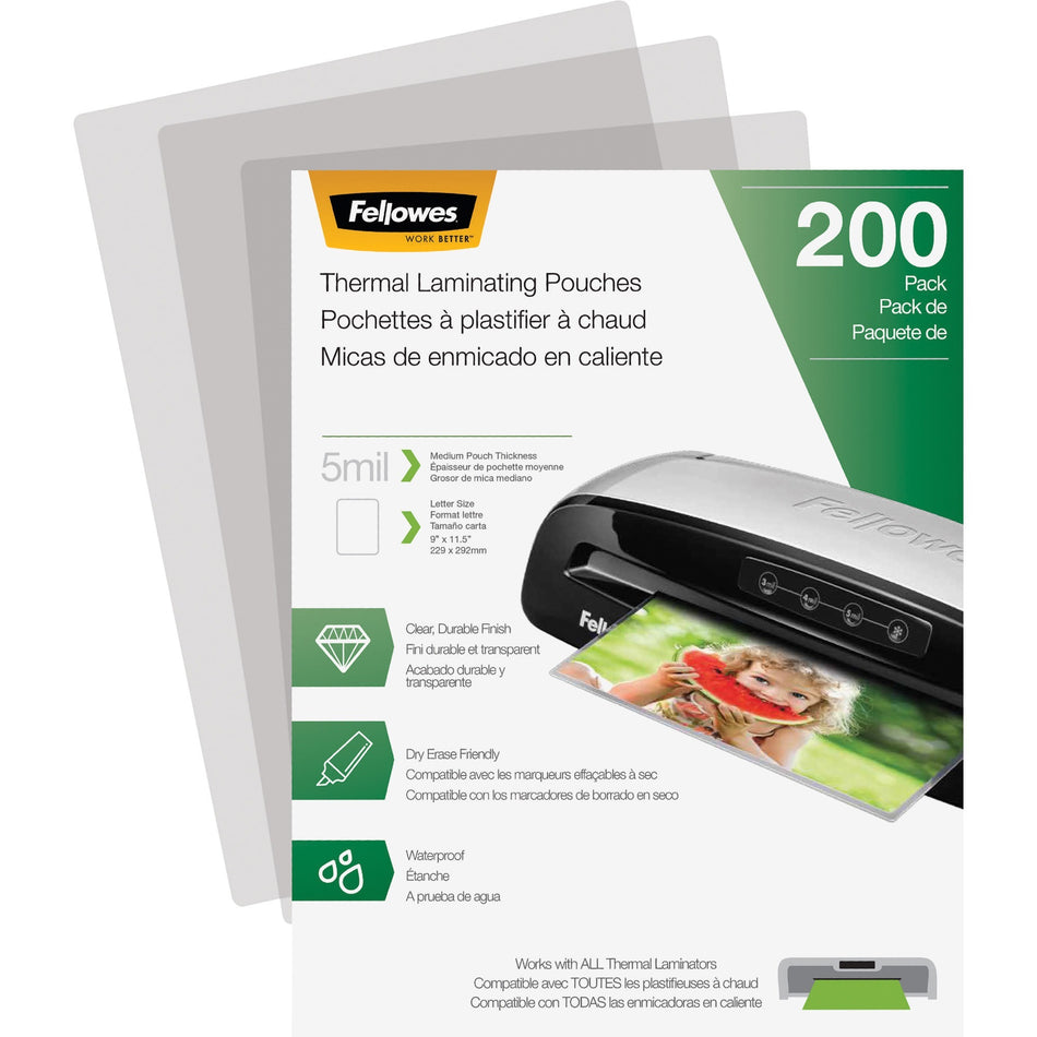 Fellowes Letter-Size Thermal Laminating Pouches - 5743601