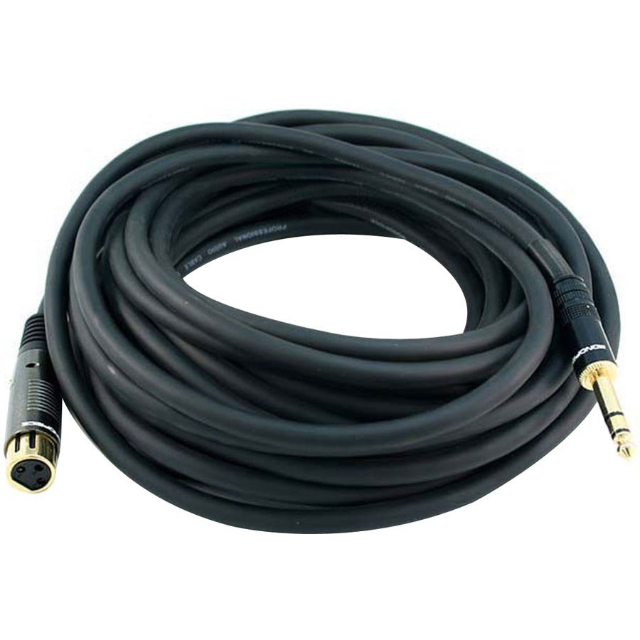 Monoprice 35ft Premier Series XLR Female to 1/4inch TRS Male 16AWG Cable (Gold Plated) - 4773