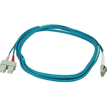 Monoprice 10Gb Fiber Optic Cable, LC/SC, Multi Mode, Duplex - 3 Meter (50/125 Type) - Aqua - 6392