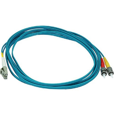 Monoprice 10Gb Fiber Optic Cable, LC/ST, Multi Mode, Duplex - 3 Meter (50/125 Type) - Aqua - 6397
