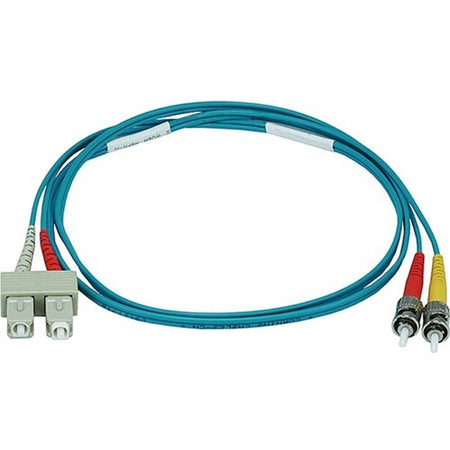 Monoprice 10Gb Fiber Optic Cable, ST/SC, Multi Mode, Duplex - 1 Meter (50/125 Type) - Aqua - 6405