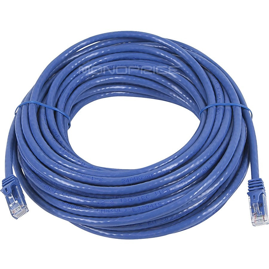 Monoprice FLEXboot Series Cat6 24AWG UTP Ethernet Network Patch Cable, 50ft Blue - 9793