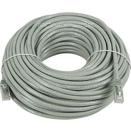 Monoprice FLEXboot Series Cat6 24AWG UTP Ethernet Network Patch Cable, 100ft Gray - 9803