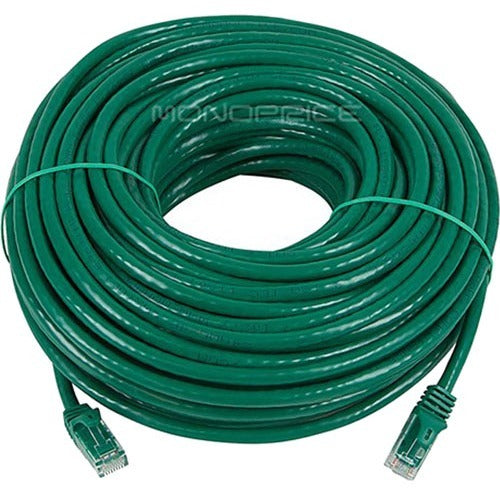 Monoprice FLEXboot Series Cat6 24AWG UTP Ethernet Network Patch Cable, 100ft Green - 9859