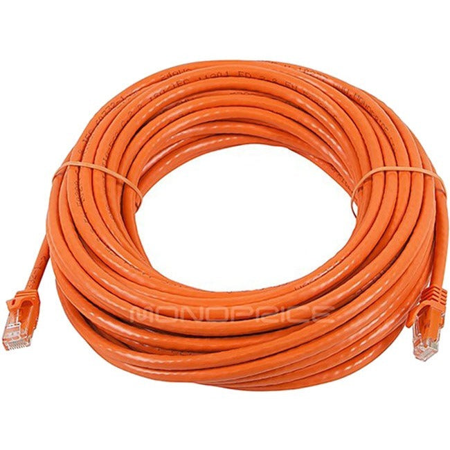 Monoprice FLEXboot Series Cat6 24AWG UTP Ethernet Network Patch Cable, 50ft Orange - 9863