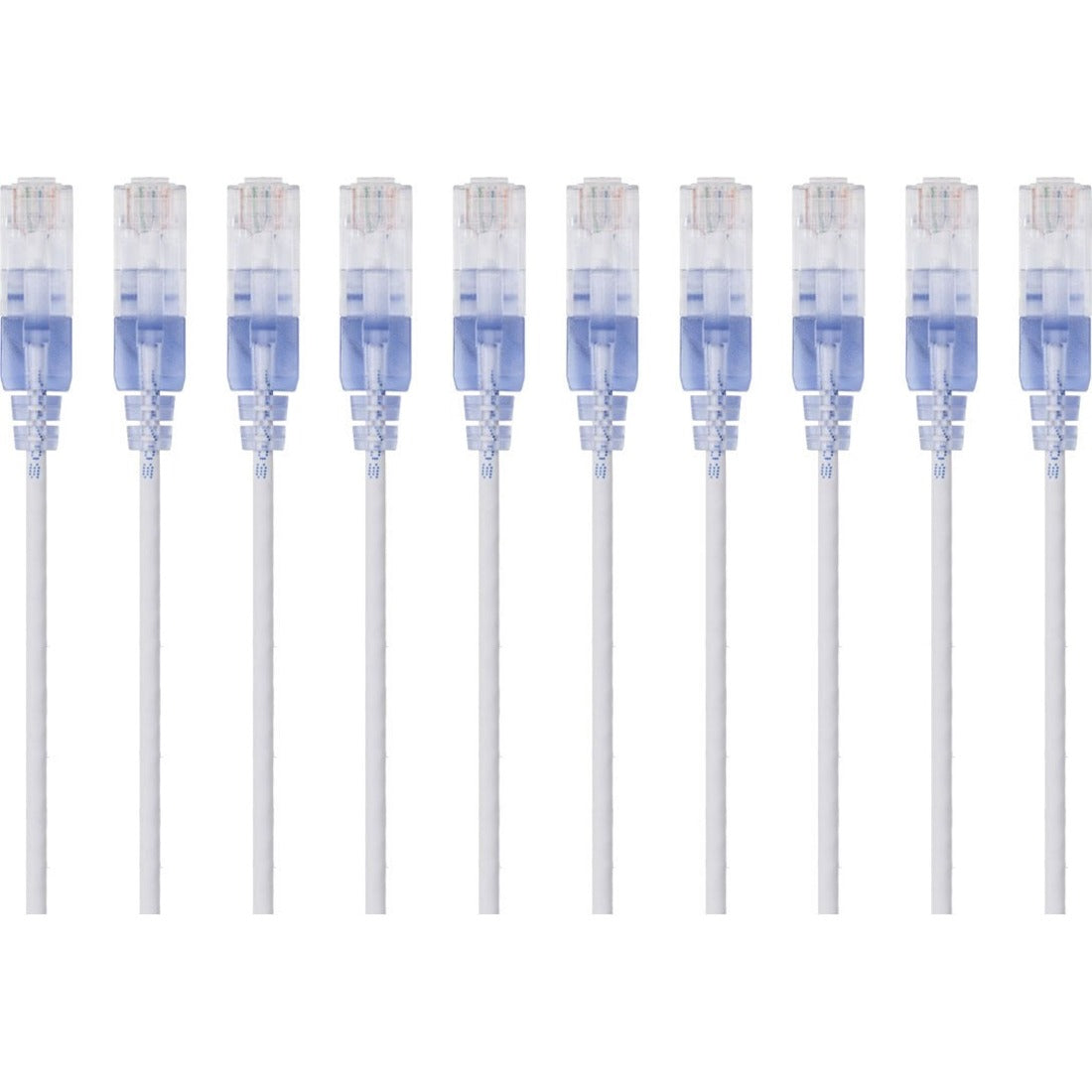 Monoprice 10-Pack, SlimRun Cat6A Ethernet Network Patch Cable, 3ft White - 15156