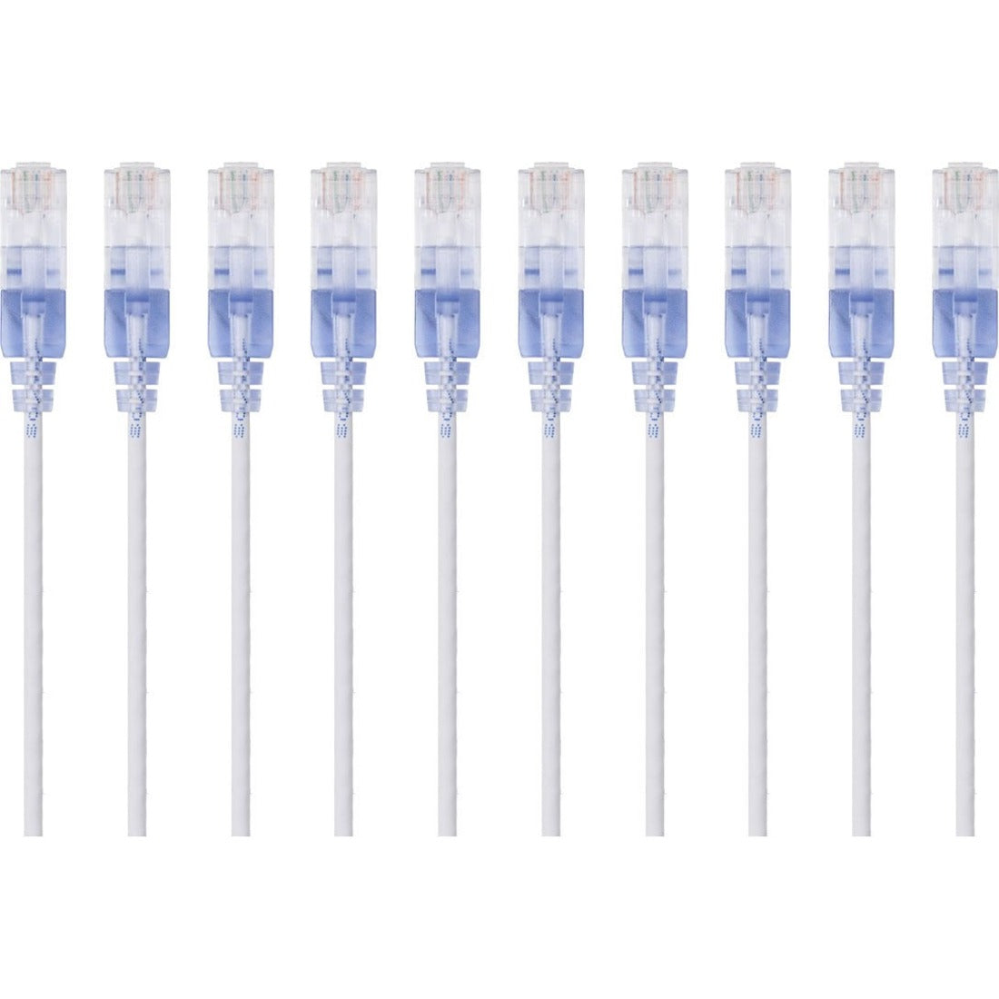 Monoprice 10-Pack,SlimRun Cat6A Ethernet Network Patch Cable, 5ft White - 15160