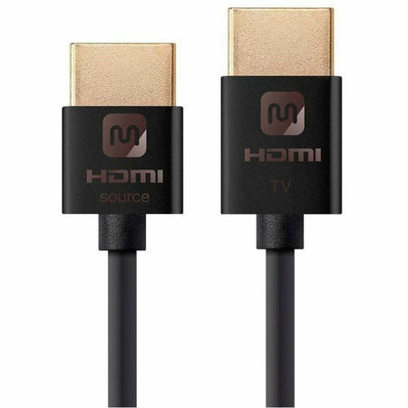 Monoprice 4K High Speed Slim HDMI Cable - 4K60Hz, 18Gbps, HDR, Active, 15ft, Black - 14196
