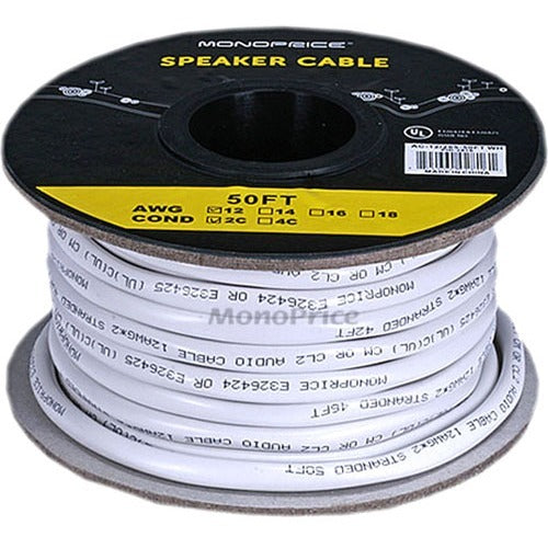 Monoprice Access Series 12AWG CL2 Rated 2-Conductor Speaker Wire, 50ft - 2816