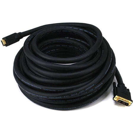 Monoprice 50ft 22AWG CL2 Standard HDMI to DVI Adapter Cable, Black - 2810
