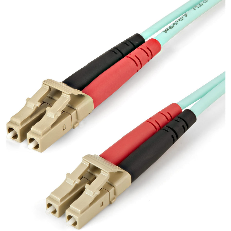 StarTech.com 1m (3ft) LC/UPC to LC/UPC OM4 Multimode Fiber Optic Cable, 50/125&micro;m LOMMF/VCSEL Zipcord Fiber, 100G, LSZH Fiber Patch Cord - 450FBLCLC1