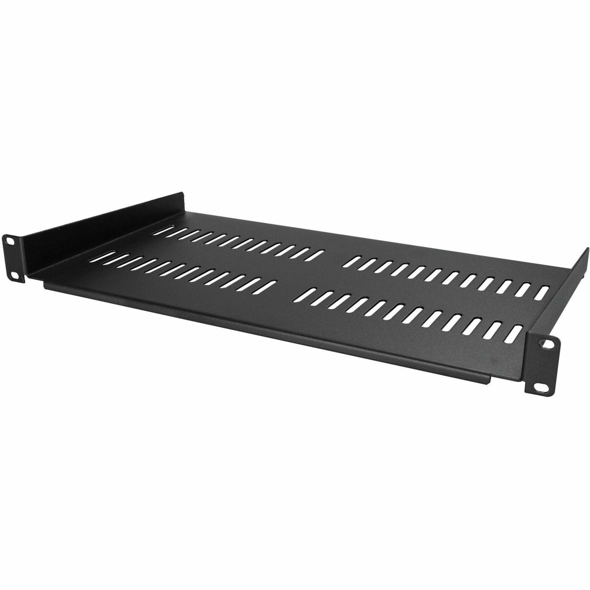 StarTech.com 1U Vented Server Rack Cabinet Shelf - Fixed 10in Deep Cantilever Rackmount Tray for 19" Data/AV/Network Enclosure w/Cage Nuts - CABSHELFV1U