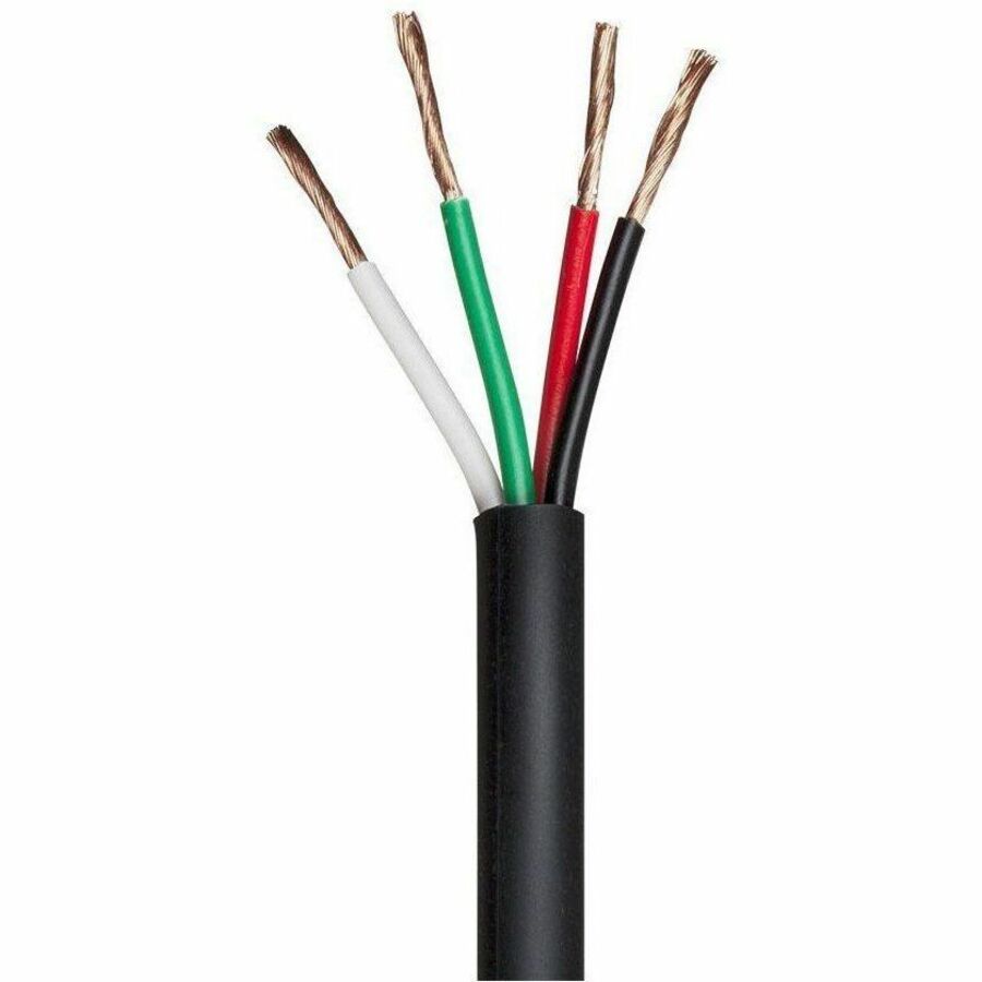 Monoprice Speaker Wire, CMP Rated, 4-Conductor, 18AWG, 500ft, Black - 13735