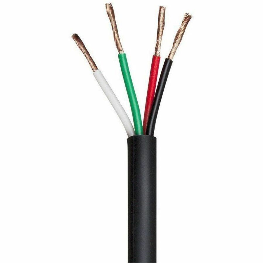 Monoprice Speaker Wire, CMP Rated, 4-Conductor, 18AWG, 1000ft, Black - 16173