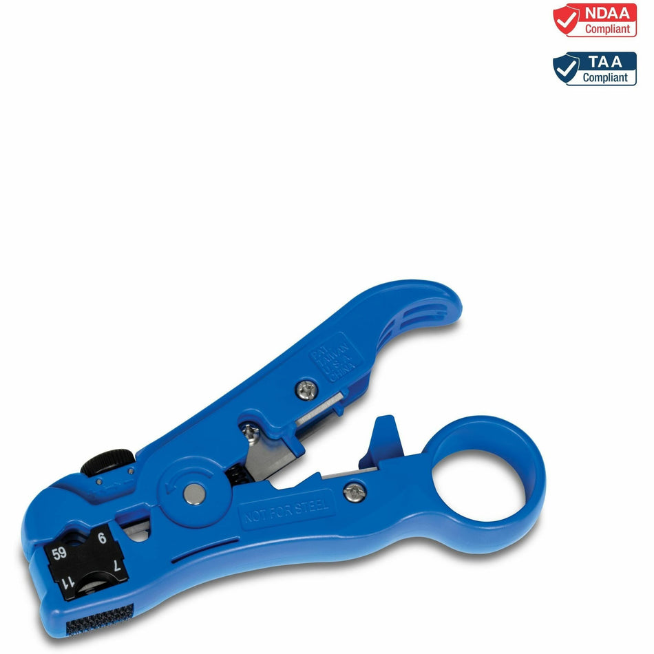 TRENDnet Universal Stripping and Cutting Tool, RG59/6/11/7, UTP, STP, CAT5, 4P/6P/8P, Flat & Round Cables, Adjustable Blade Depth, TC-CT70 - TC-CT70