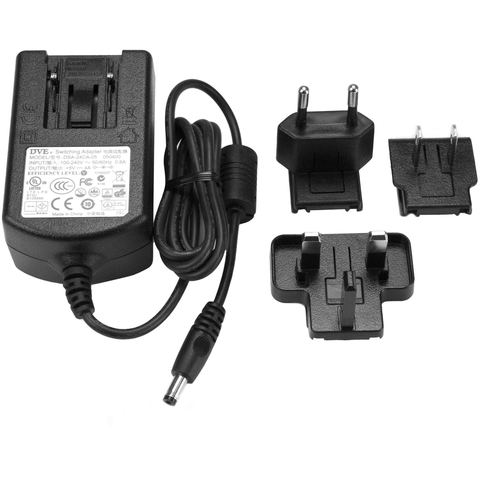 StarTech.com Replacement 5V DC Power Adapter - 5 Volts, 4 Amps - SVA5M4NEUA