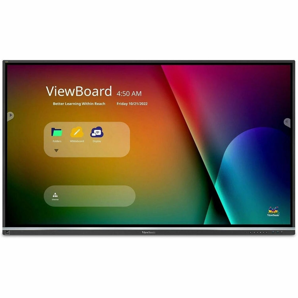 ViewSonic IFP7550 75 Inch ViewBoard 4K Interactive Flat Panel Display with 20-Point Touch, Integrated Microphone and HDMI, RJ45 - IFP7550