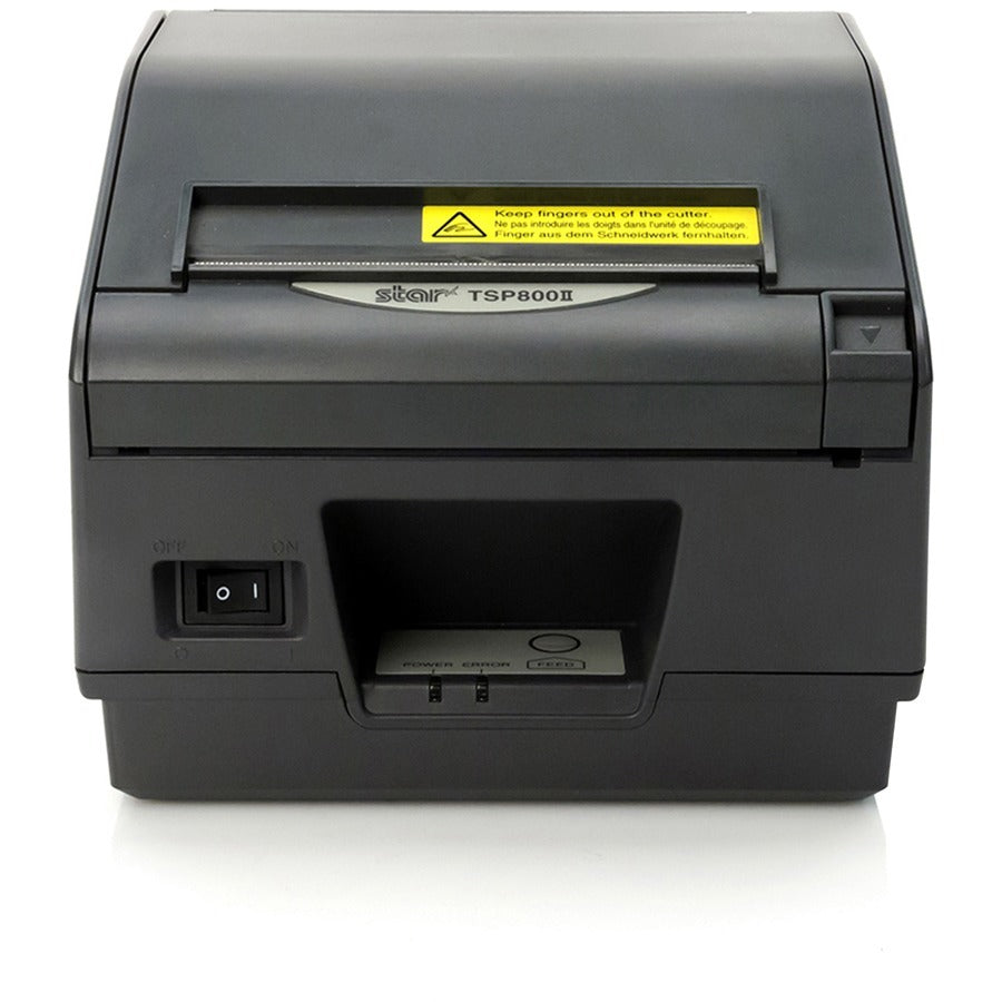 Star Micronics TSP800II Thermal Receipt and Label Printer, Ethernet, CloudPRNT, WLAN, USB, Two Peripheral USB - Cutter, External Power Supply Needed, Gray - 37966690