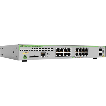 Allied Telesis L3 switch with 16 x 10/100/1000T PoE ports and 2 x 100/1000X SFP ports - AT-GS970M/18PS-R-10