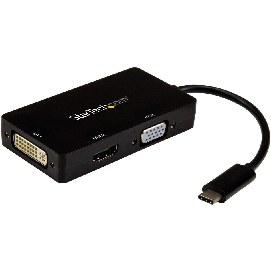 StarTech.com USB-C Multiport Video Adapter - 3-in-1 USB Type-C Video Adapter - USB-C to VGA, DVI, HDMI - 4K 30 Hz - CDPVGDVHDBP - CDPVGDVHDBP