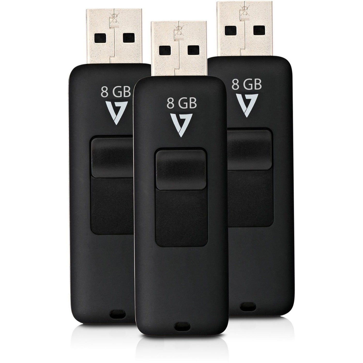 V7 8GB Flash Drive 3 Pack Combo - VF28GAR-3PK-3N