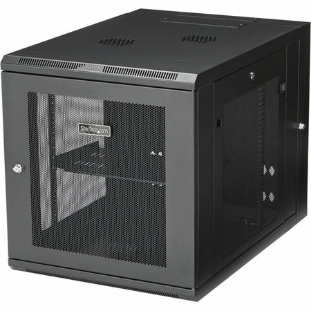 StarTech.com 4-Post 12U Wall Mount Network Cabinet, 19" Hinged Wall-Mounted Server Rack for IT Equipment, Flexible Lockable Rack Enclosure - RK1232WALHM