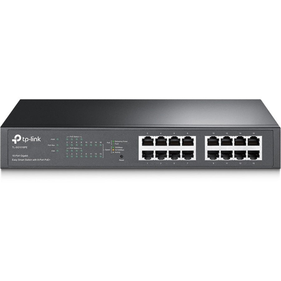 TP-Link TL-SG1016PE - 16-Port Gigabit Easy Smart PoE Switch with 8-Port PoE+ - Limited Lifetime Protection - TL-SG1016PE