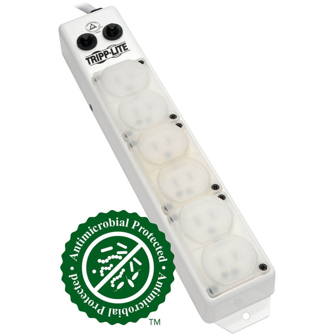 Eaton Tripp Lite Series Safe-IT UL 1363A Medical-Grade Power Strip for Patient-Care Vicinity, 6x 15A Hospital-Grade Outlets, Safety Covers, 7 ft. Cord - PS-607-HG-OEM
