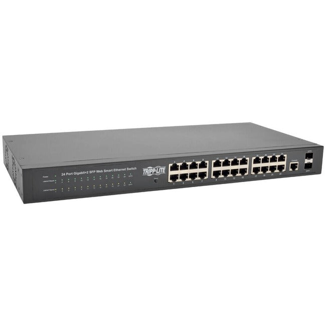 Tripp Lite by Eaton 24 10/100/1000Mbps Port Gigabit L2 Web-Smart Managed Switch, 2 Dedicated Gigabit SFP Slots, 52 Gbps, Web Interface - NGS24C2