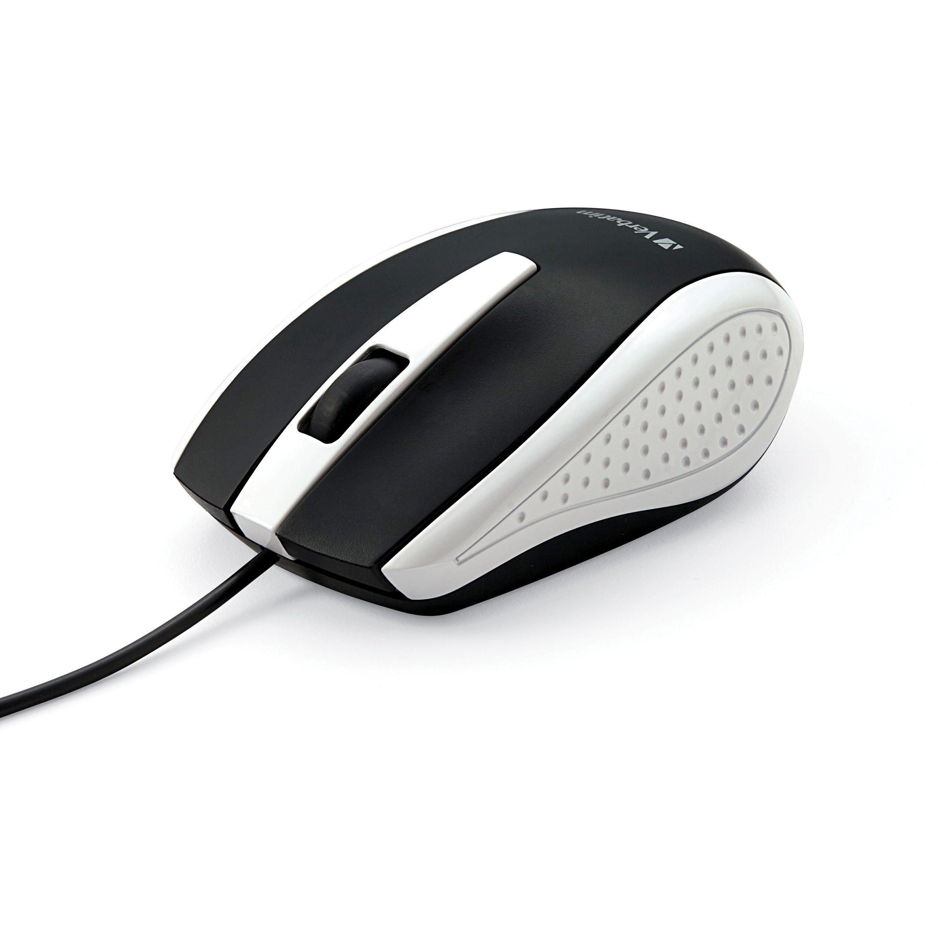Verbatim Corded Notebook Optical Mouse - White - 99740