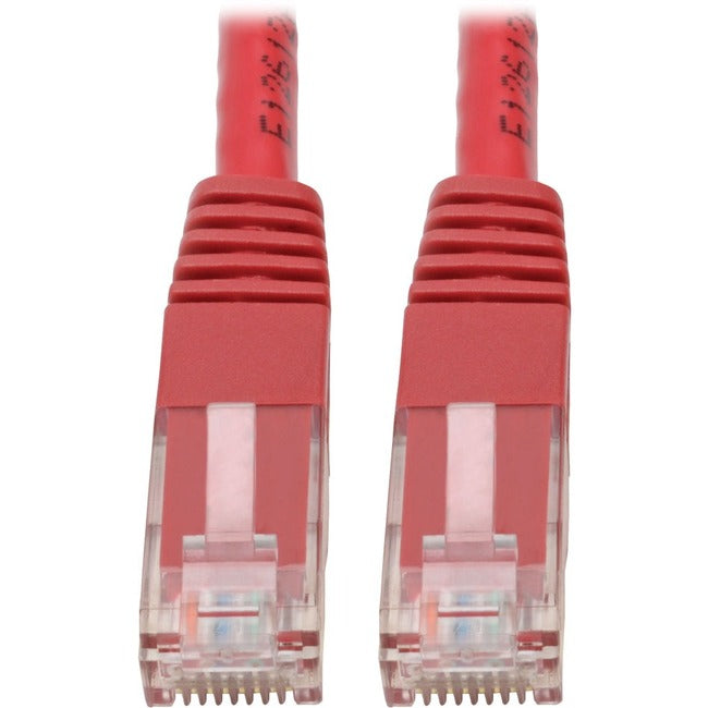 Eaton Tripp Lite Series Cat6 Gigabit Molded (UTP) Ethernet Cable (RJ45 M/M), PoE, Red, 2 ft. (0.61 m) - N200-002-RD