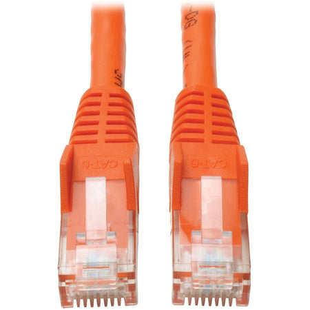 Eaton Tripp Lite Series Cat6 Gigabit Snagless Molded (UTP) Ethernet Cable (RJ45 M/M), PoE, Orange, 50 ft. (15.24 m) - N201-050-OR
