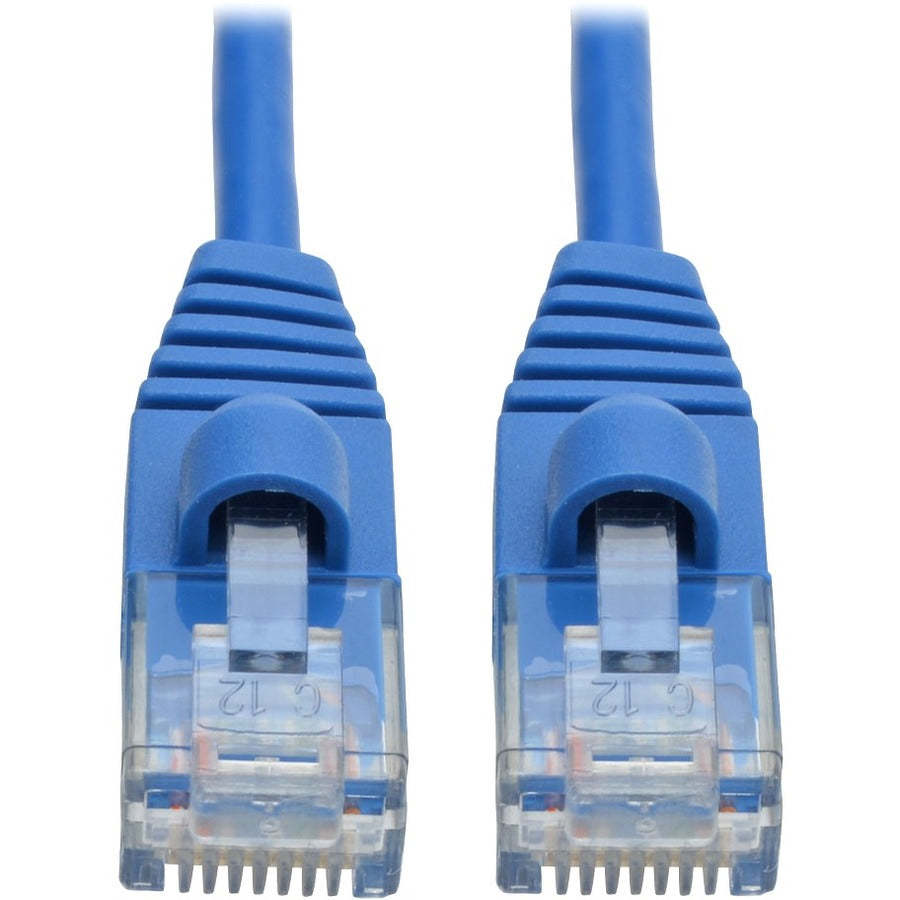 Eaton Tripp Lite Series Cat6a 10G Snagless Molded Slim UTP Ethernet Cable (RJ45 M/M), Blue, 1 ft. (0.31 m) - N261-S01-BL