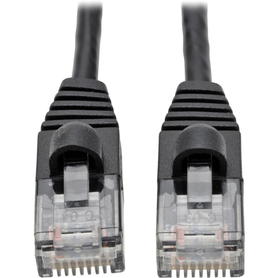 Eaton Tripp Lite Series Cat6a 10G Snagless Molded Slim UTP Ethernet Cable (RJ45 M/M), Black, 5 ft. (1.52 m) - N261-S05-BK