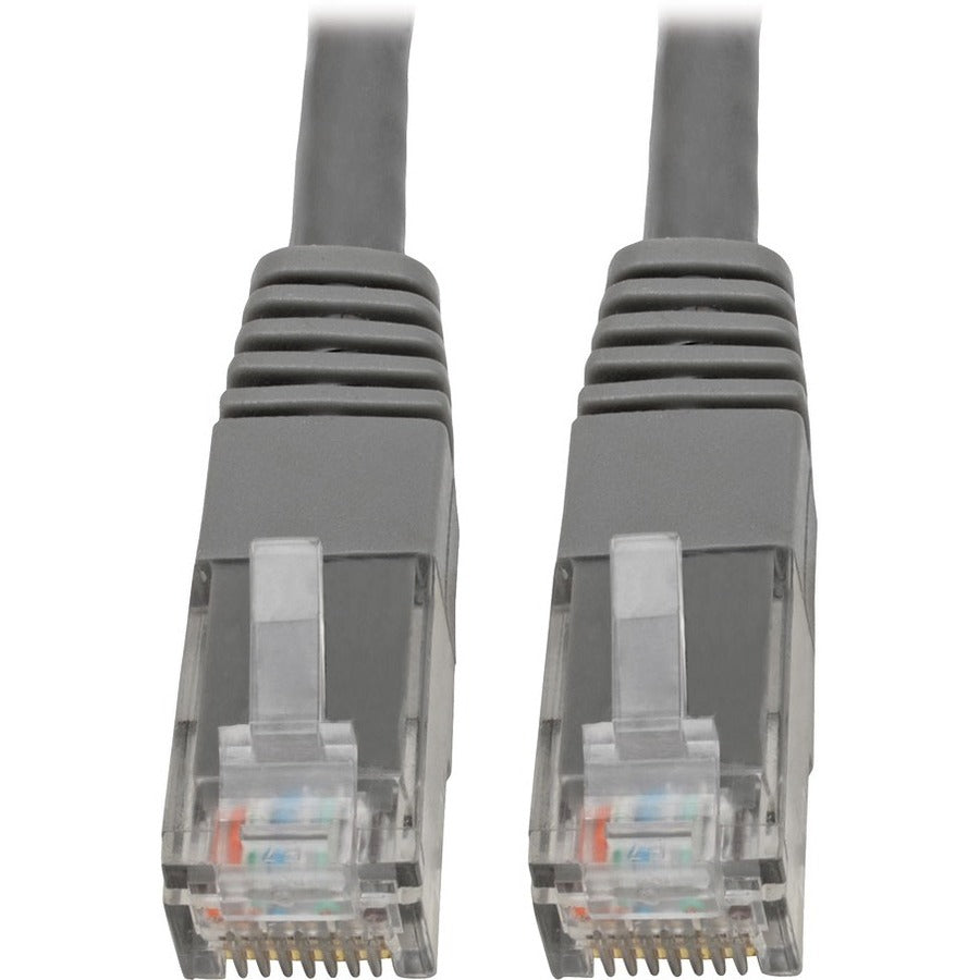 Eaton Tripp Lite Series Cat6 Gigabit Molded (UTP) Ethernet Cable (RJ45 M/M), PoE, Gray, 2 ft. (0.61 m) - N200-002-GY