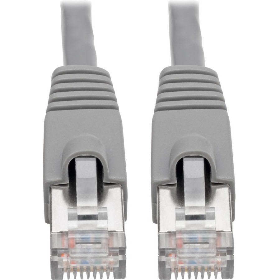 Eaton Tripp Lite Series Cat6a 10G Snagless Shielded STP Ethernet Cable (RJ45 M/M), PoE, Gray, 3 ft. (0.91 m) - N262-003-GY