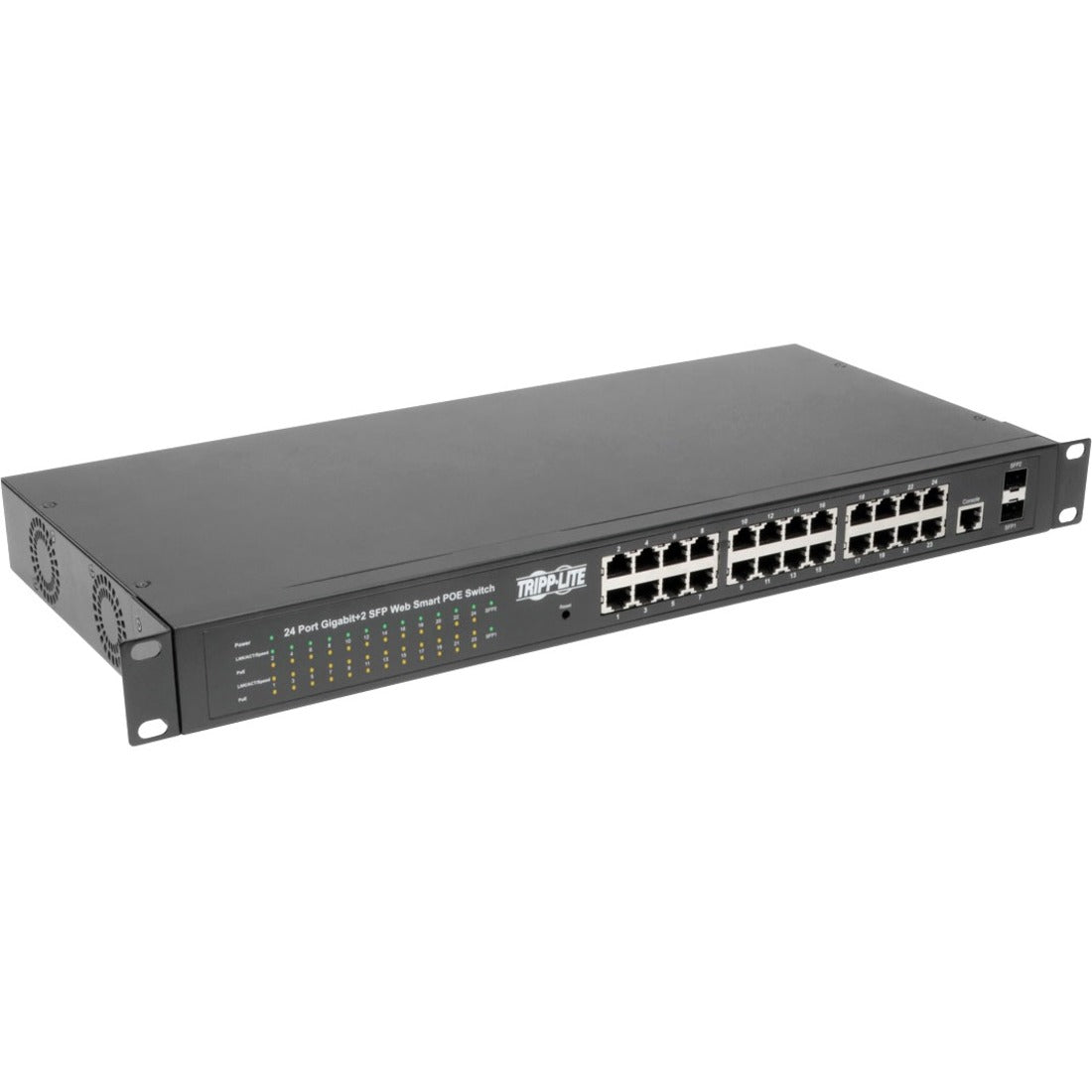 Tripp Lite by Eaton 24 10/100/1000Mbps Port Gigabit L2 Web-Smart Managed PoE+ Switch, 300W, 2 Dedicated Gigabit SFP Slots, 52 Gbps, Web Interface - NGS24C2POE