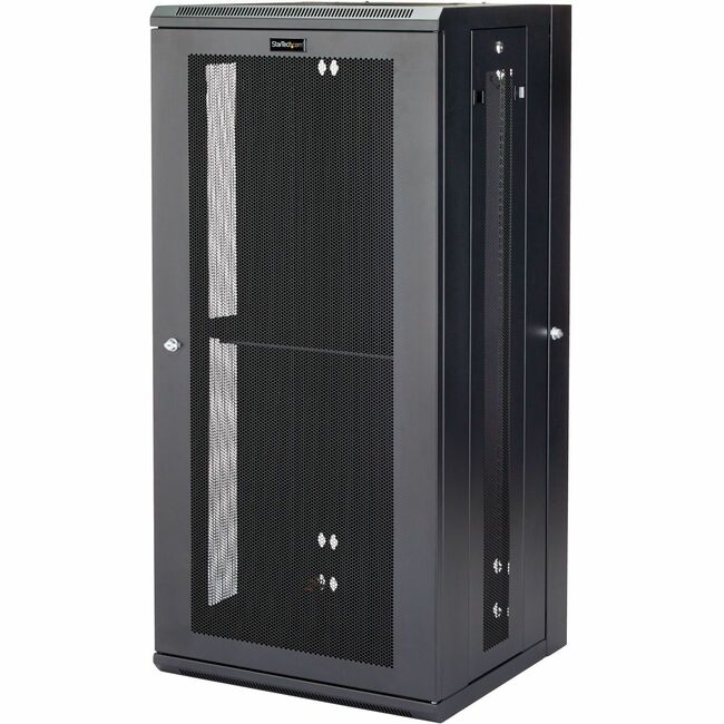 StarTech.com 4-Post 26U Wall Mount Network Cabinet, 19" Hinged Wall-Mounted Server Rack for Data / IT Equipment, Lockable Rack Enclosure - RK2620WALHM