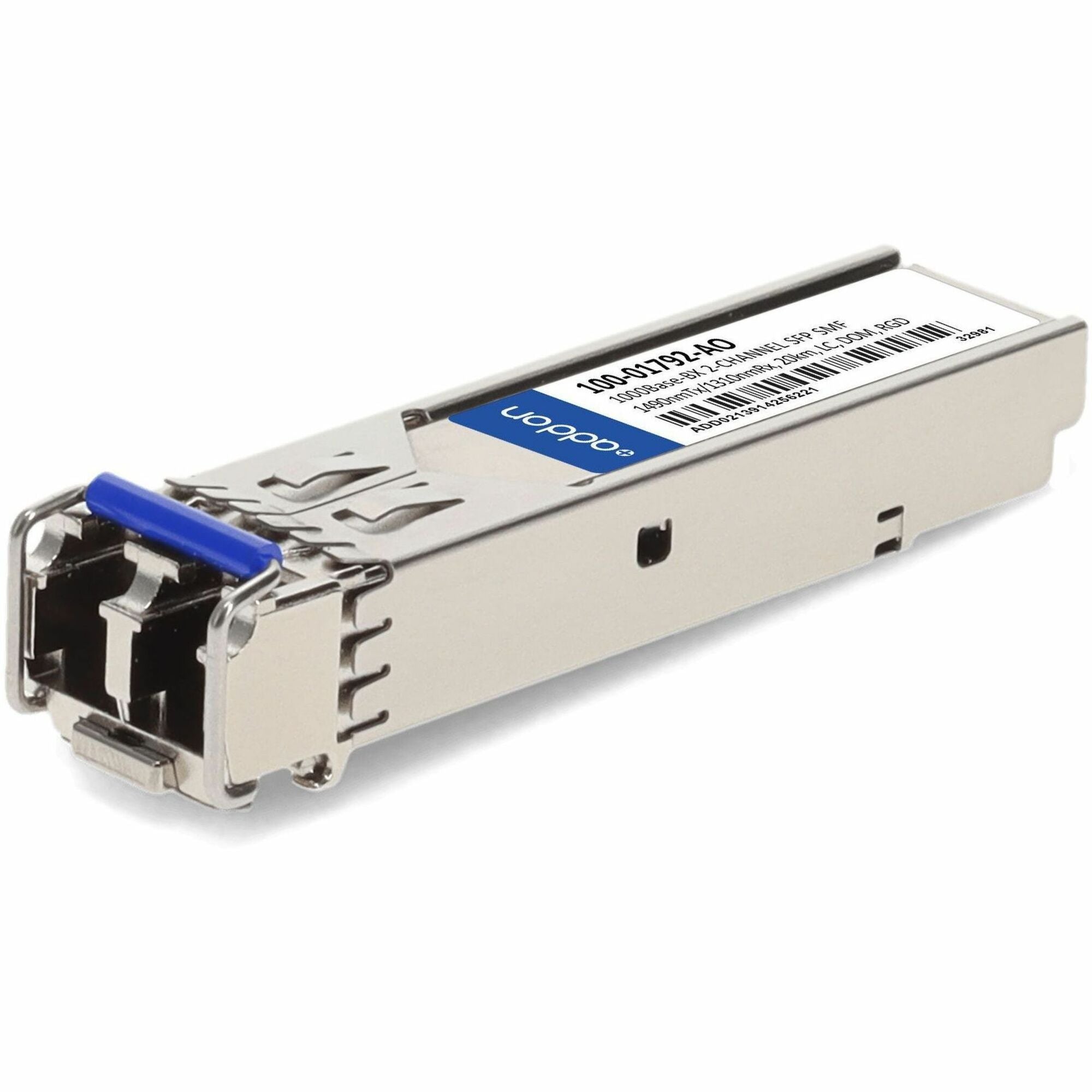 AddOn Calix 100-01792 Compatible TAA Compliant 1000Base-BX 2-Channel SFP Transceiver (SMF, 1490nmTx/1310nmRx, 20km, LC, DOM, Rugged) - 100-01792-AO