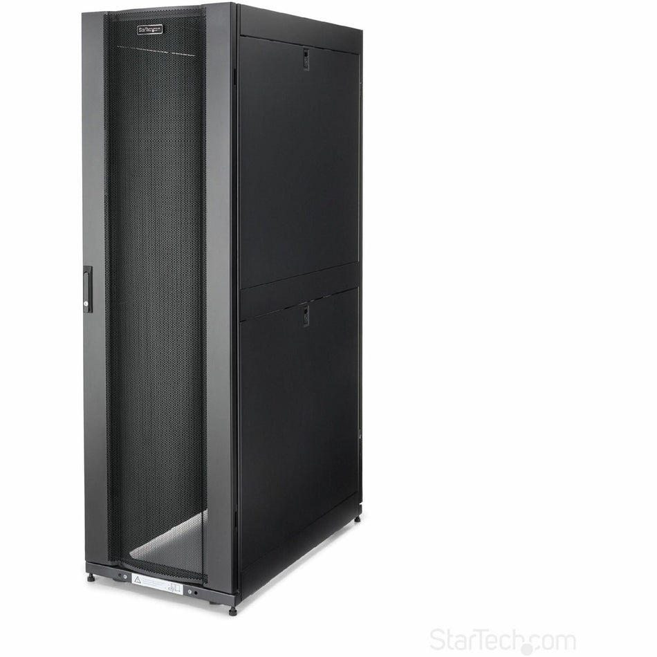 StarTech.com 4-Post 42U Server Rack Cabinet, 19" Data Rack Cabinet for Computer / IT Equipment mount, Rack Server Cabinet with Casters - RK4242BK24