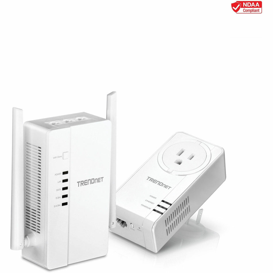 TRENDnet Wi-Fi Everywhere Powerline 1200 AV2 Dual-Band AC1200 Wireless Access Point Kit, Includes 1 x TPL-430AP And 1 x TPL-423E, 3 x Gigabit Ports, Easy Installation, White, TPL-430APK - TPL-430APK