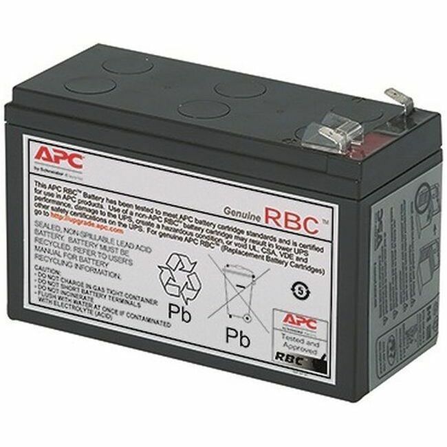 APC Replacement Battery Cartridge for Back-UPS, 12V 6.5Ah lead-acid battery, 2-year repair or replace warranty - APCRBC154