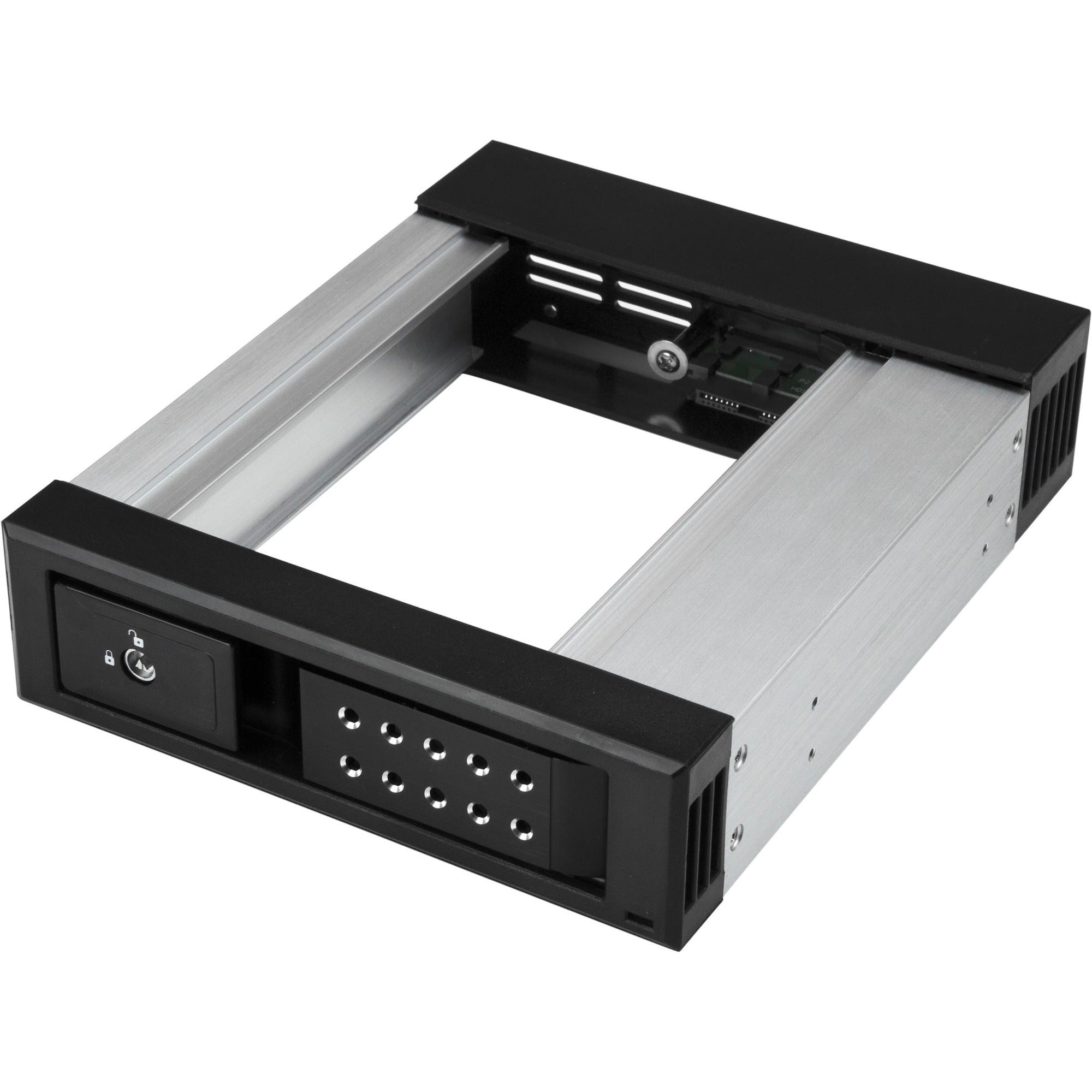 StarTech.com 5.25 to 3.5 Hard Drive Hot Swap Bay - Trayless - Aluminum - For 3.5" SATA/SAS Drives - Front Mount - SAS/ SATA Backplane - HSB1SATSASBA