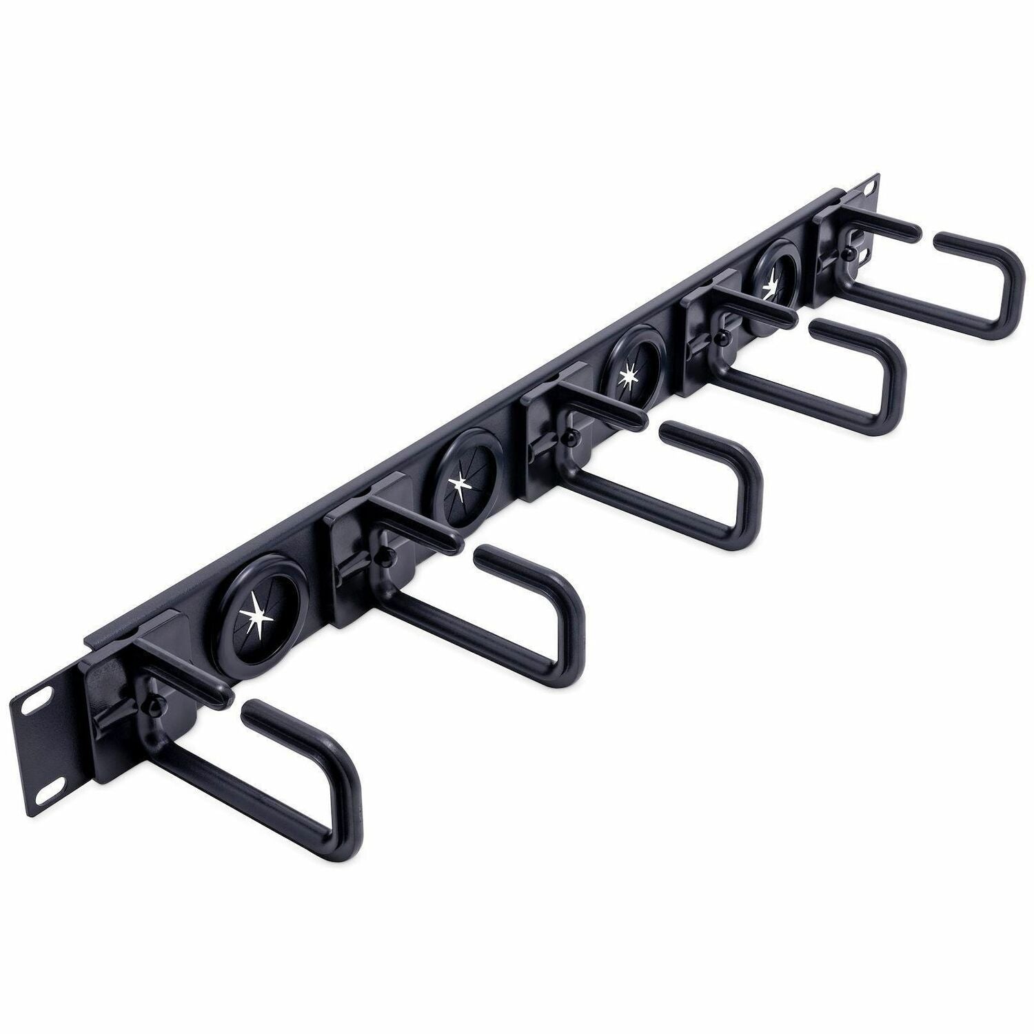 StarTech.com 1U 19" Cable Management Organizer - D Ring Hook Network/Server Rack Cord Manager - Data Center Horizontal Wire Panel - CABLMANAGERH