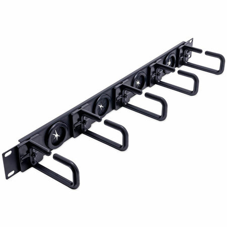StarTech.com 1U 19" Cable Management Organizer - D Ring Hook Network/Server Rack Cord Manager - Data Center Horizontal Wire Panel - CABLMANAGERH