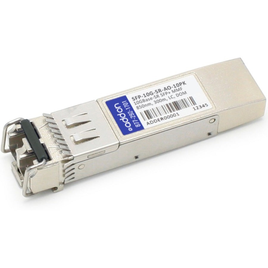 AddOn 10-Pack of Cisco SFP-10G-SR Compatible TAA Compliant 10GBase-SR SFP+ Transceiver (MMF, 850nm, 300m, LC, DOM) - SFP-10G-SR-AO-10PK