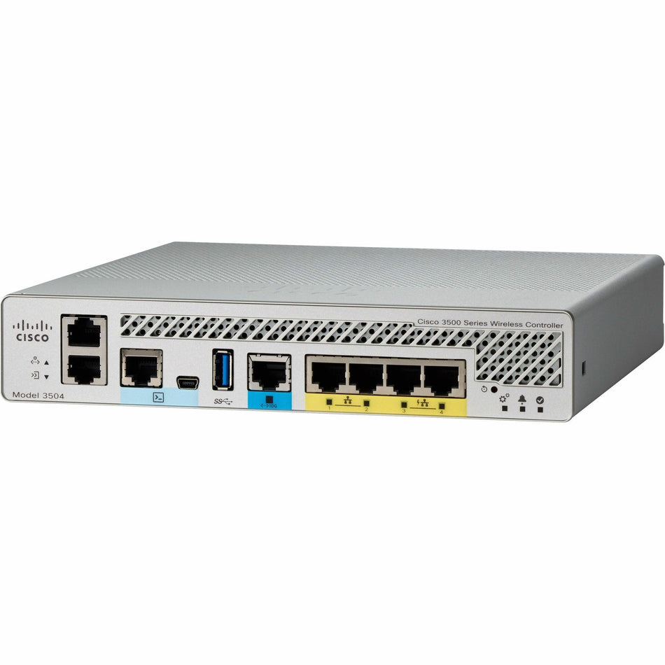 Cisco 3504 IEEE 802.11a/b/g/d/e/h/n/k/r/u/w/ac/ax Wireless LAN Controller - C1-AIR-CT3504-K9