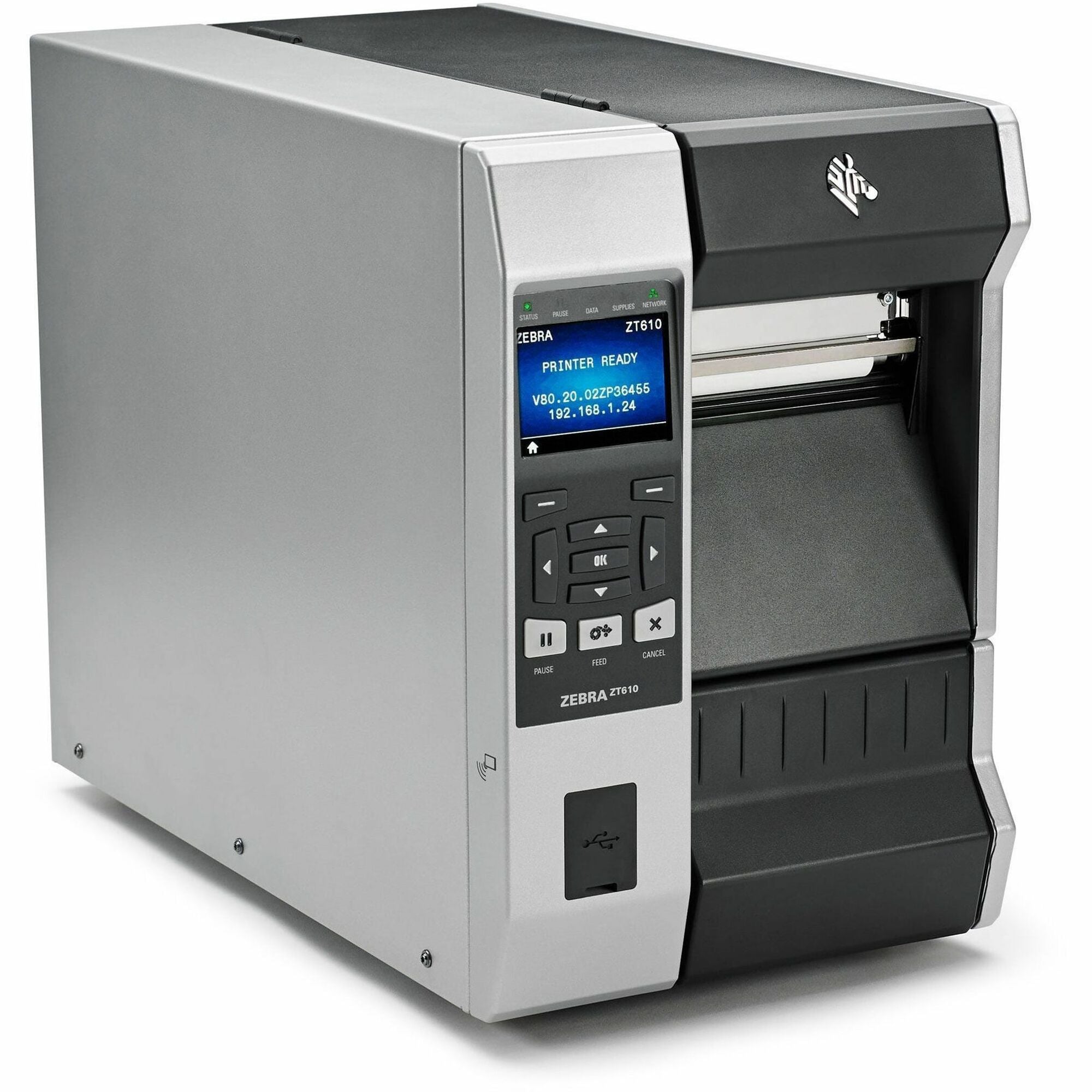 Zebra ZT610 Industrial, Healthcare, Retail, Transportation & Logistic, Manufacturing, Packaging Label, Distribution Center, Laboratory, Asset Tracking, Pharmacy Direct Thermal/Thermal Transfer Printer - Monochrome - Label Print - Gigabit Ethernet - USB - Serial - Bluetooth 4.0 - ZT61042-T010100Z